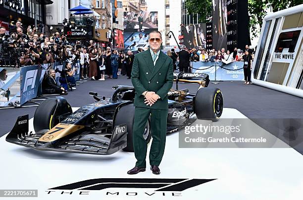 Brad Pitt attends the "F1: The Movie" European Premiere at Cineworld Leicester Square on June 23, 2025 in London, England.
