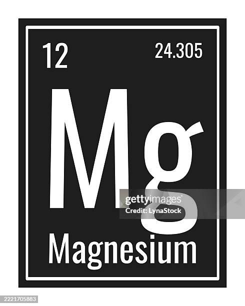 magnesium symbol. chemical element of the periodic table. vector illustration isolated on white background. glass sign. - magnesium stock illustrations