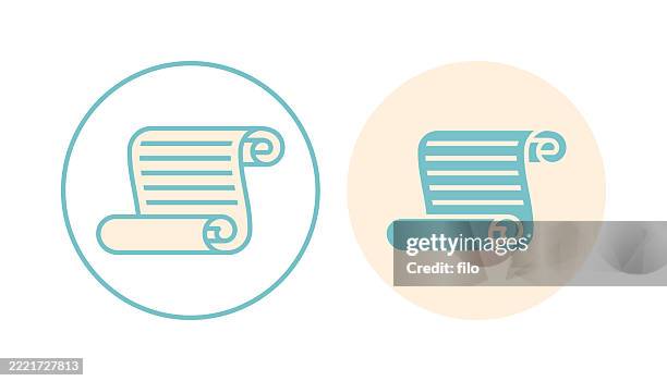 old paper parchment scroll circle icon symbol - constitution stock illustrations