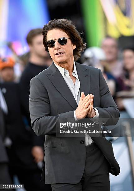 Tom Cruise attends the "F1: The Movie" European Premiere at Cineworld Leicester Square on June 23, 2025 in London, England.