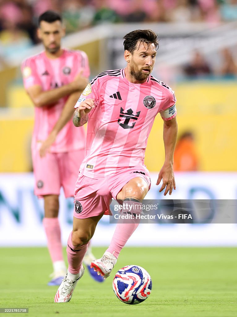 Lionel Messi of Inter Miami CF controls the ball during the FIFA Club