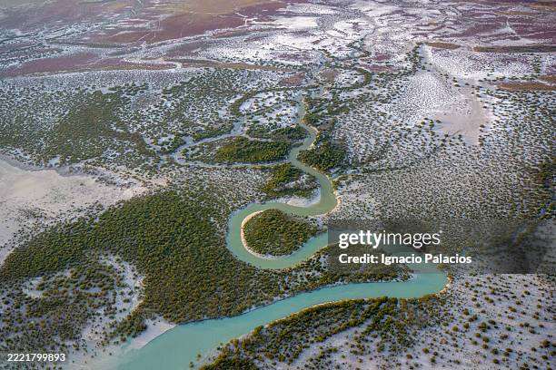 aerial view roebuck bay coastline, broome, western australia - the kimberley stock pictures, royalty-free photos & images