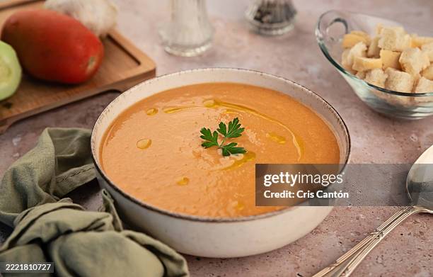 gazpacho soup - soupe de légumes photos et images de collection