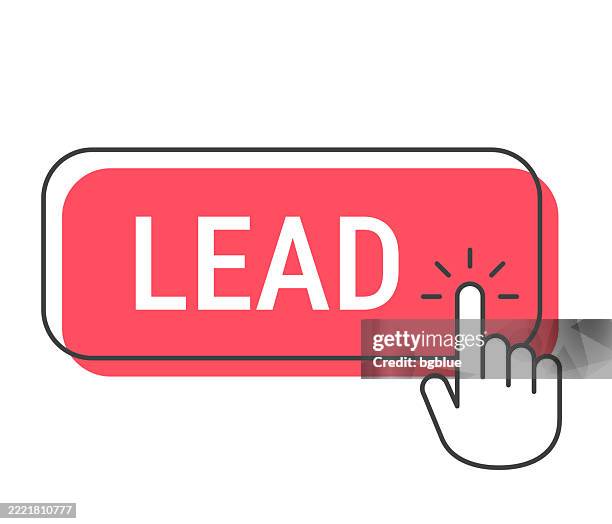Lead Button Lead Click Button With Hand Cursor On White Background High-Res Vector ...