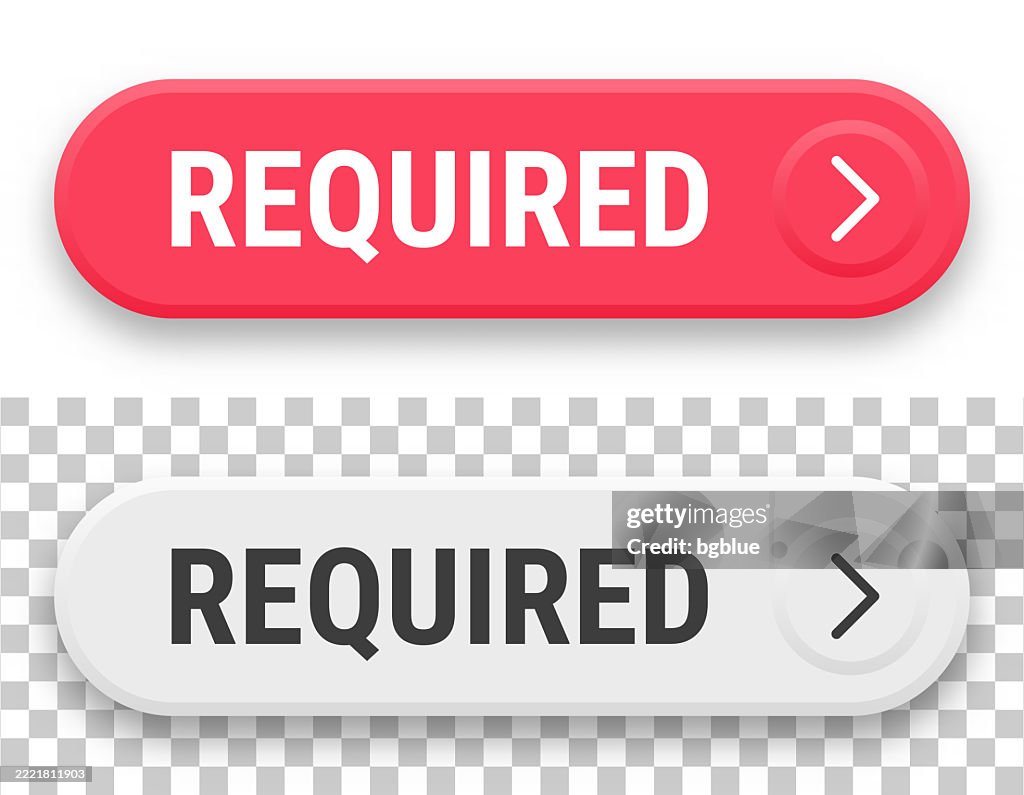 Check Requriments Button Required 3d Click Web Buttons On Blank Background High-Res Vector ...