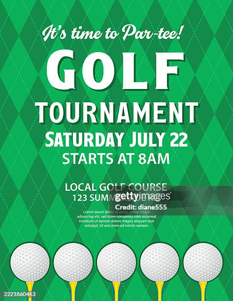 green argyle golf tournament poster template - golf argyle stock illustrations