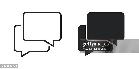 Chat thin line and glyph solid icon. Editable stroke and perfect pixel isolated on transparent background Chat thin line and glyph solid icon. Editable stroke and perfect pixel isolated on transparent background
