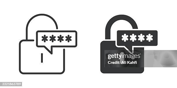 password thin line and glyph solid icon. editable stroke and perfect pixel isolated on transparent background - occlusion stock illustrations