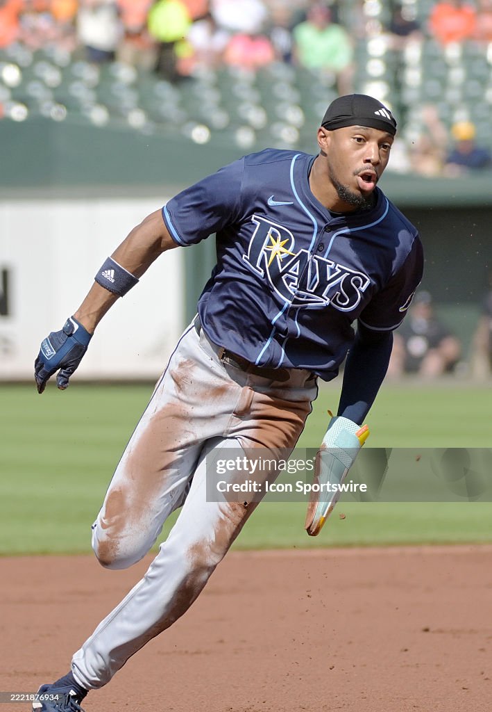 Simpson Rays Baseball Player Tampa Bay Rays center fielder Chandler Simpson comes into third base ...