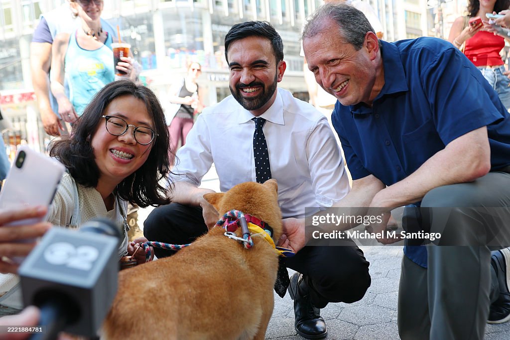Mayoral Candidate Zohran Mamdani Campaigns In NYC On Primary Day