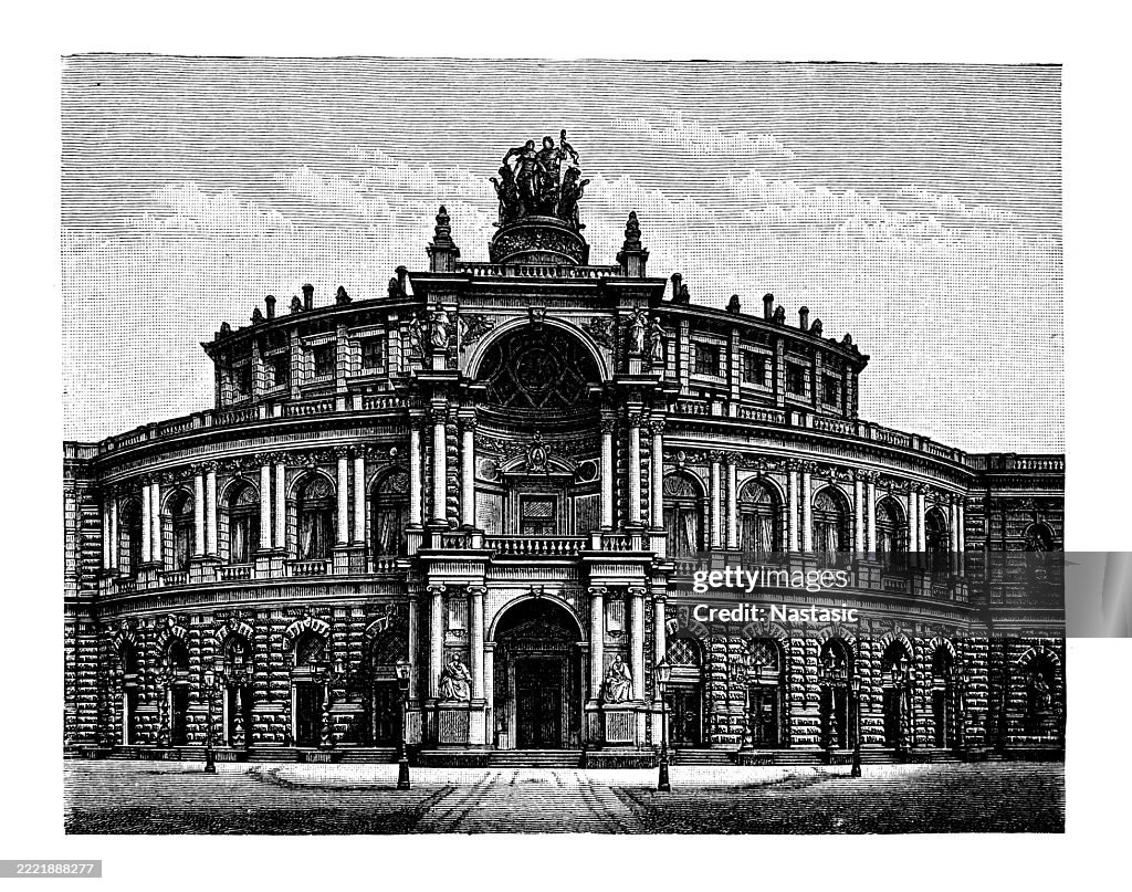 Dresden buildings, Semper Opera House, built by Gottfried and Manfred Semper (1838 - 1913).