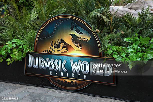 View of the atmosphere during a Universal Pictures and Amblin Entertainment special cast appearance for JURASSIC WORLD REBIRTH in New York on...