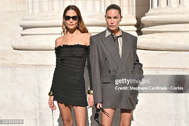 Frankie Rayder and Erin Wasson attends the Saint Laurent Menswear Spring/Summer 2026 show as part of Paris Fashion Week on June 24, 2025 in Paris,...