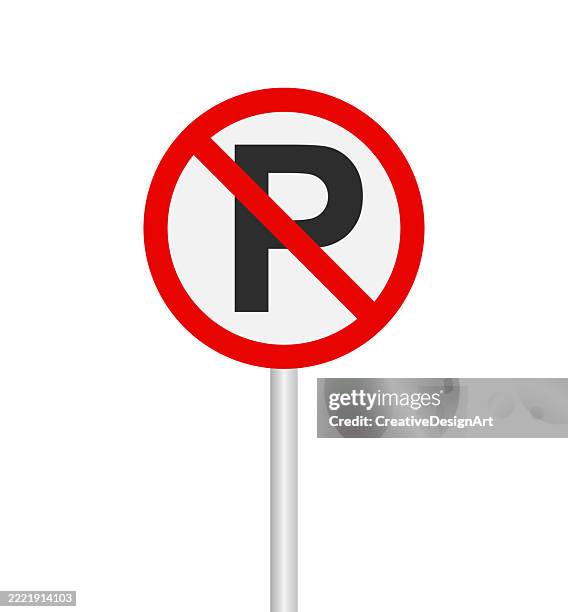 ilustraciones, imágenes clip art, dibujos animados e iconos de stock de no hay señal de estacionamiento sobre fondo blanco - stop sign pole