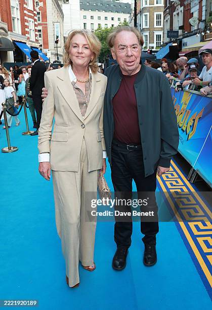 Lady Madeleine Lloyd Webber and Lord Andrew Lloyd Webber attend the press night performance of Disney's "Hercules" at the Theatre Royal Drury Lane on...