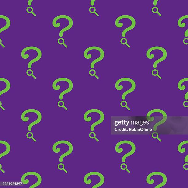 question mark magnifying glass seamless pattern - question mark pattern seamless stock illustrations