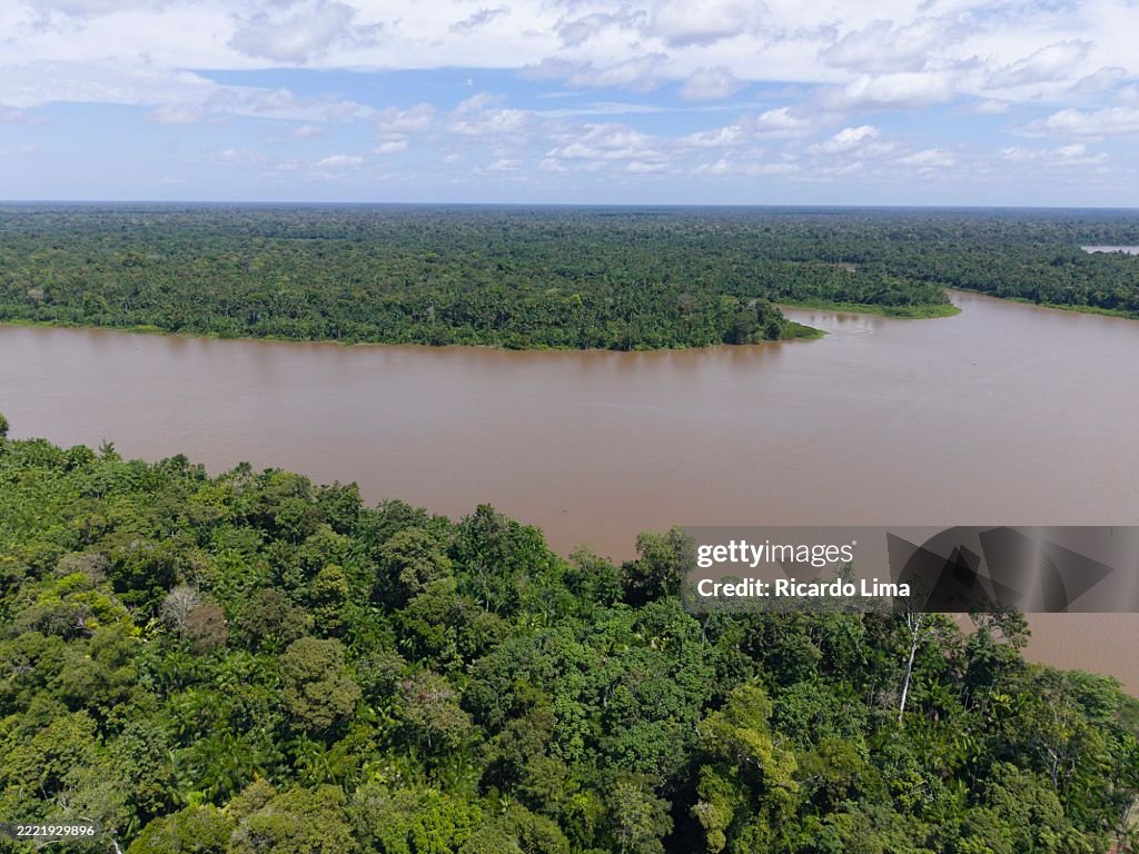 Amazon River Seen From Above - Brazil
