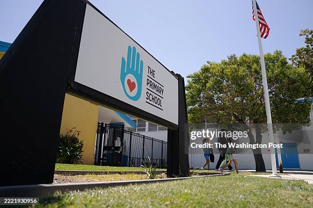 Students get picked up from The Primary School in East Palo Alto, California on May 21, 2025. Following the sudden closure of the tuition-free school...
