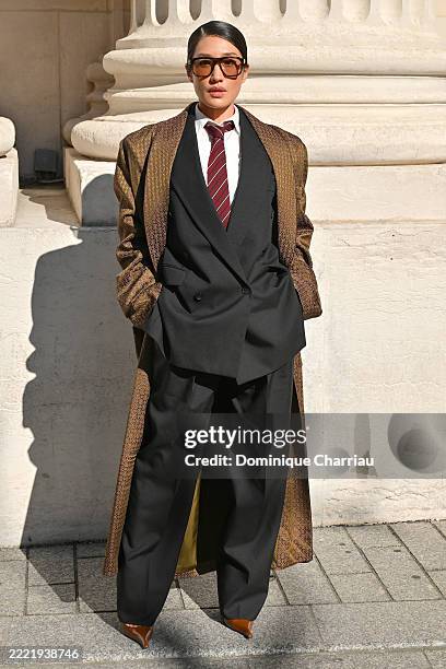 Peggy Gou attends the Saint Laurent Menswear Spring/Summer 2026 show as part of Paris Fashion Week on June 24, 2025 in Paris, France.