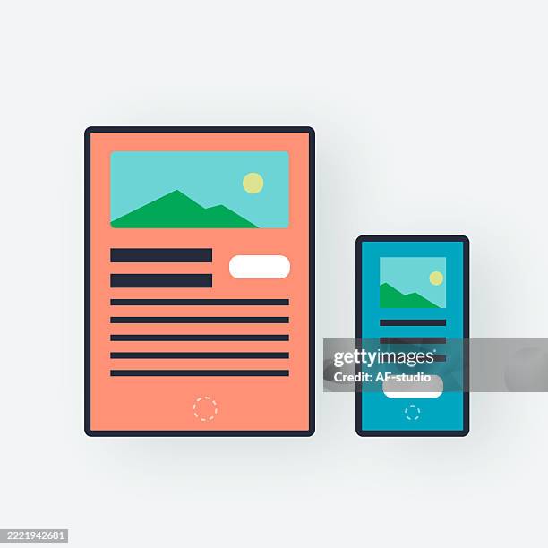 responsive interface flat icon – symbol of mobile app and ui design - responsive design stock illustrations