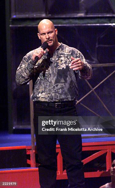 Stone Cold Steve Austin introduces Jay-Z during the 1999 MTV Music Video Awards held at the Metropolitan Opera House, Lincoln Center in New York City...