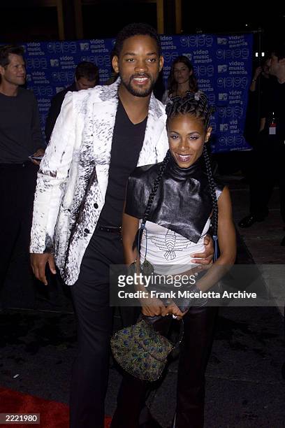 Will Smith and wide Jada arrive at the 1999 MTV Music Video Awards held at the Metropolitan Opera House, Lincoln Center in New York City on September...
