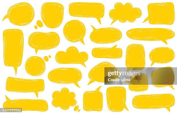 hand-drawn speech bubbles - thought bubble drawing vector stock illustrations
