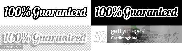 100% guaranteed - text for design. blank, white and black backgrounds - line text - 100 percent stock illustrations