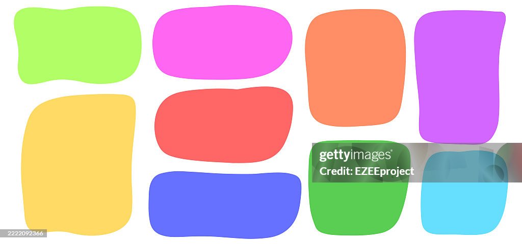 Liquid Rectangle Border Set Of Hand Drawn Organic Rectangle Frames Abstract Doodle Liquid ...