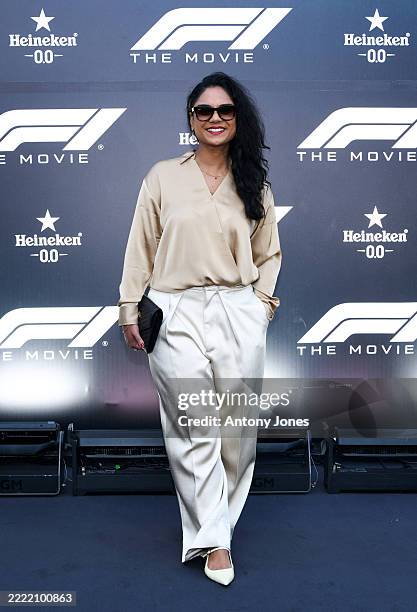 Zareen Siddiqui attends the European Premiere of F1 ® The Movie at Cineworld, Leicester Square on June 23, 2025 in London, England.
