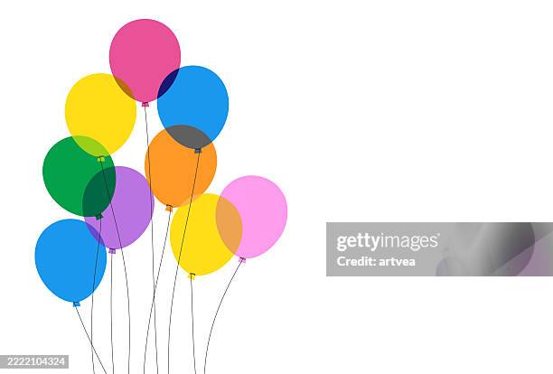illustrazioni stock, clip art, cartoni animati e icone di tendenza di palloncini buon compleanno - compleanno