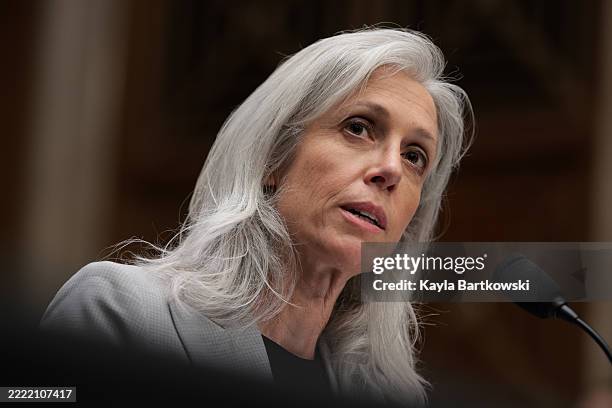 Susan Monarez, President Donald Trump’s nominee to be the Director of the Centers for Disease Control and Prevention , testifies during her...