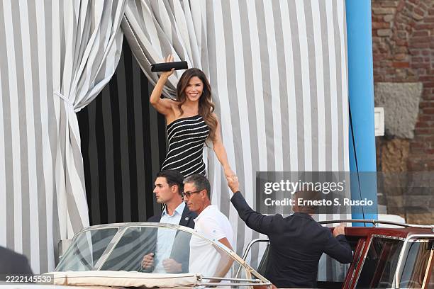 Jeff Bezos And Lauren Sanchez are sighting ahead of Jeff Bezos and Lauren Sanchez Wedding on June 25, 2025 in Venice, Italy.