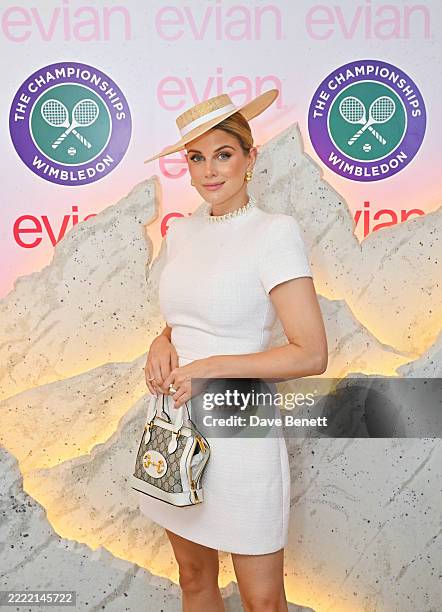 Ashley James attends the evian 'Mountain Of Youth' VIP Suite at Wimbledon 2025 on June 30, 2025 in London, England.