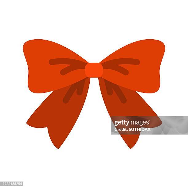 vector illustration of a red bow celebrating christmas - bow-and-arrow-icon stock illustrations