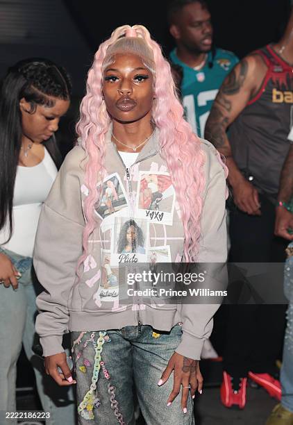 Pluto Rapper Init Rapper Pluto seen backstage during Hot 107.9 Birthday Bash 2025 at ...