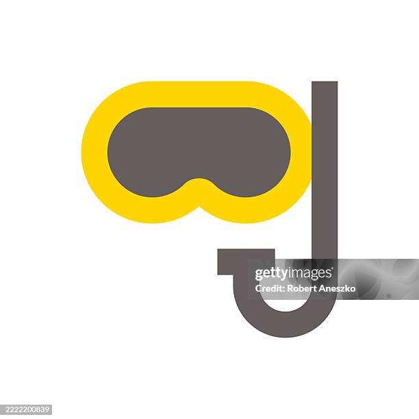 snorkelling, diving flat vector icon on white background. vector illustration, symbol. emoji. - underwater diving stock illustrations