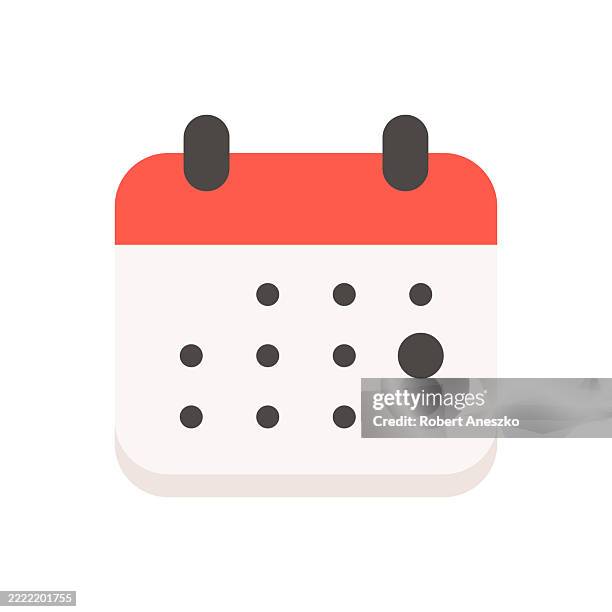 calendar, appointment flat vector icon on white background. vector illustration, symbol. emoji. - calendar stock illustrations