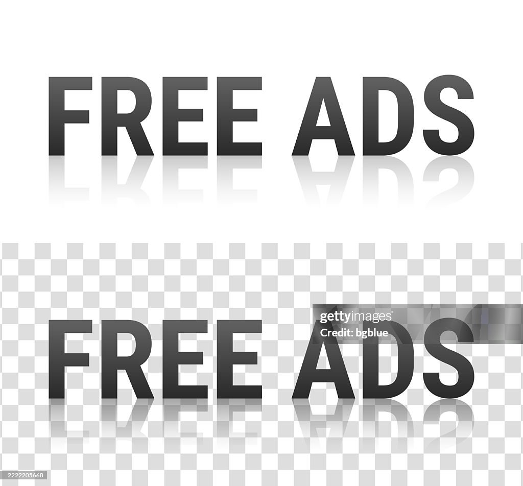 Text Advert Background Image Free Ads Text With Reflection On Transparent Background High-Res Vector ...