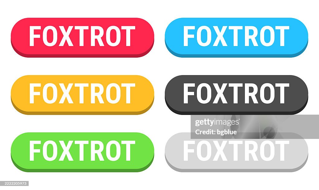 Foxtrot - Colorful 3D click web buttons on blank background