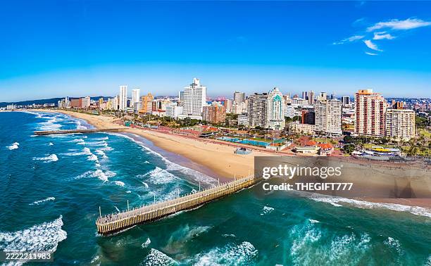 durban beachfront cityscape with skyscrapers - durban stock pictures, royalty-free photos & images