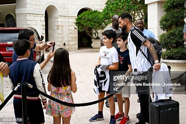 Douglas Luiz of Juventus during the team travel to Miami on June 30, 2025 in Orlando, United States.