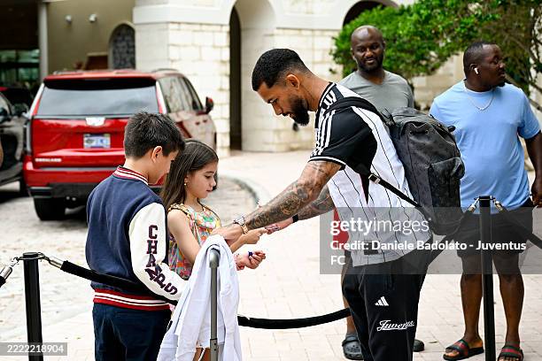 Douglas Luiz of Juventus during the team travel to Miami on June 30, 2025 in Orlando, United States.