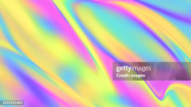 soft pastel holographic abstract fluid background. dreamy pastel abstract texture with flowing holographic waves in yellow, pink, and blue tones, perfect for modern and gentle design themes. - blender explosion stock pictures, royalty-free photos & images