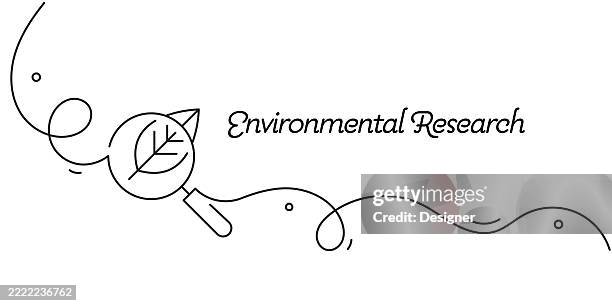 one continuous line drawing of environmental research icon. single line vector illustration - data scientists stock illustrations