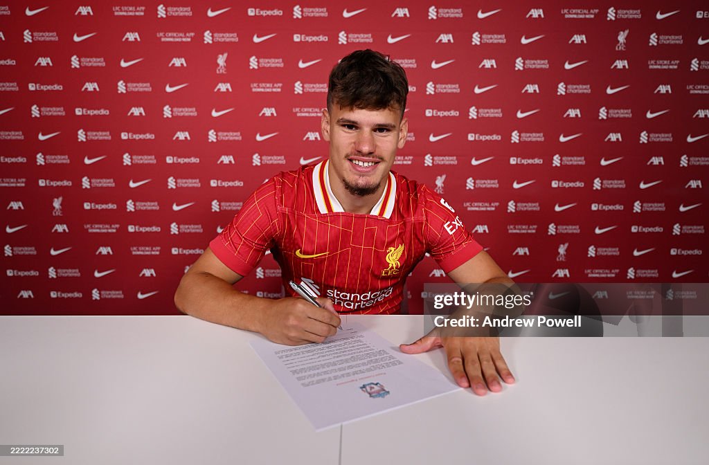 Liverpool Unveil New Signing Milos Kerkez