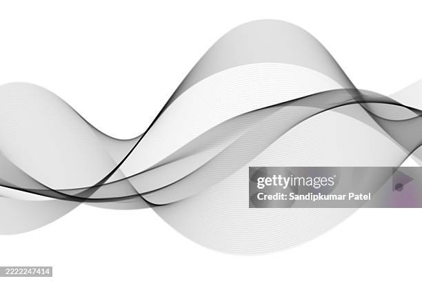 black and white abstract vector wallpaper.smooth line.wave effect. - fractal stock illustrations