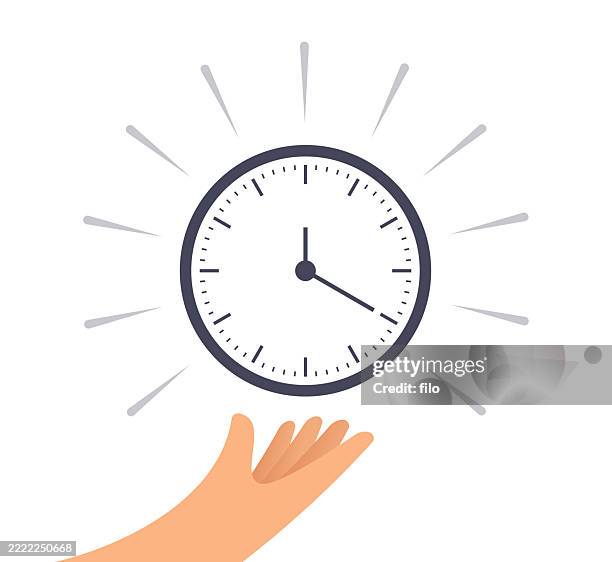 time management clock urgency concept - classic analog clock stock illustrations