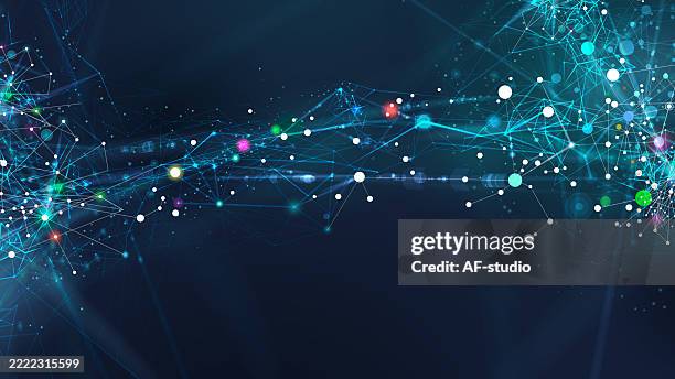 abstract network and data flow – futuristic technology background - synapse stock illustrations