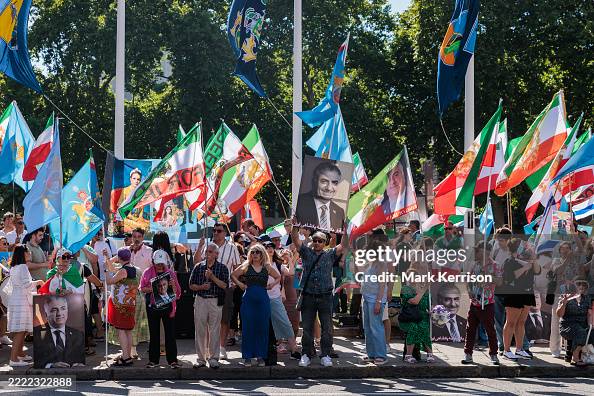 Deposed Supporters of Reza Pahlavi, the eldest son of the deposed Shah of ...